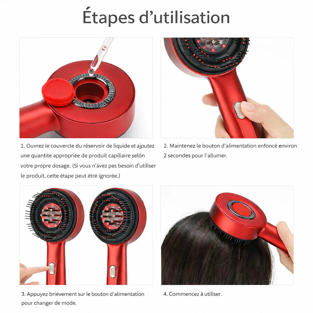 HairGlow Pro - Brosse LED Anti-Chute